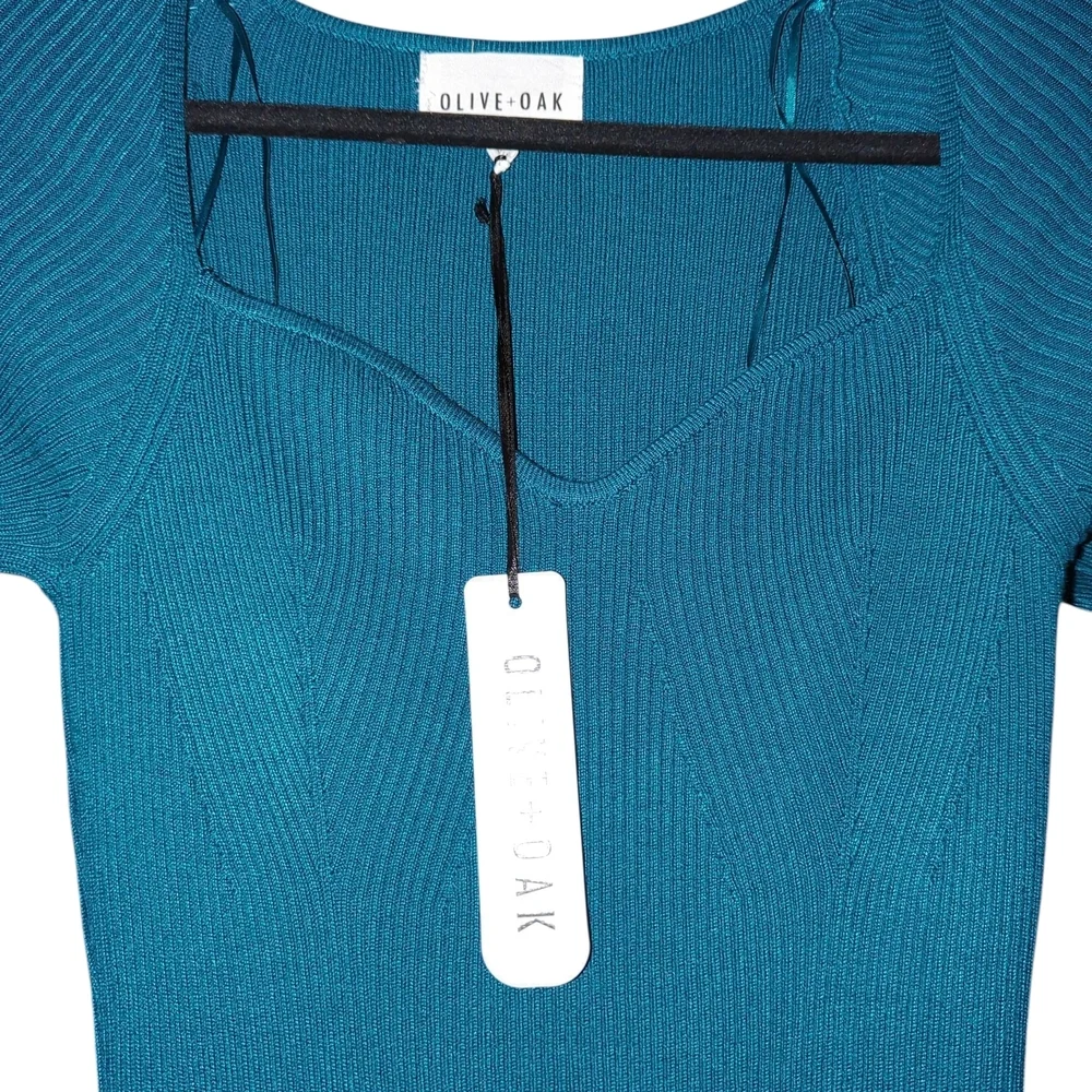 Olive & Oak Teal Long Sleeve Dress New With Tags - Picture 2 of 4